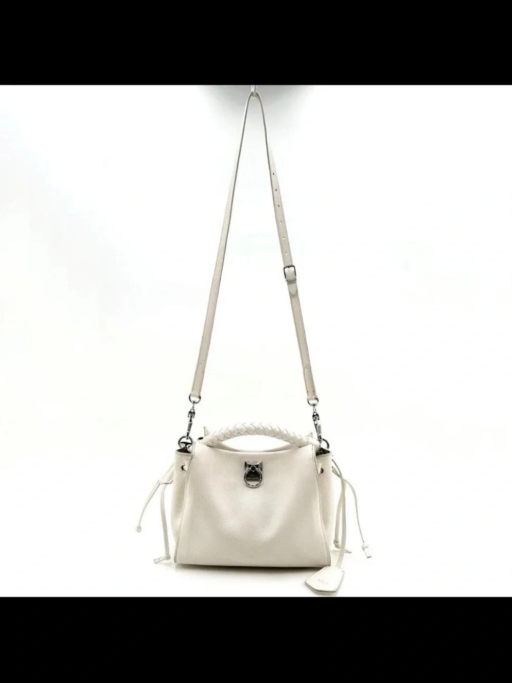 Mulberry Cream Braided-Handle Crossbody Bag